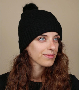 Black pom beanie Amaranth beanie black